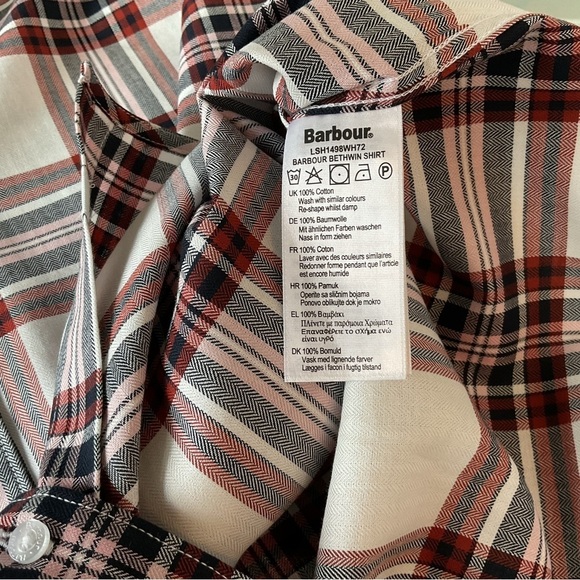 Barbour Bethwin Cloud Check Plaid Button Front Shirt, NWT - Picture 12 of 14
